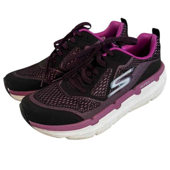 SKECHERS Purple Black Go Run Goga Mat Comfort Shoes SZ 6 - Picture 1 of 10